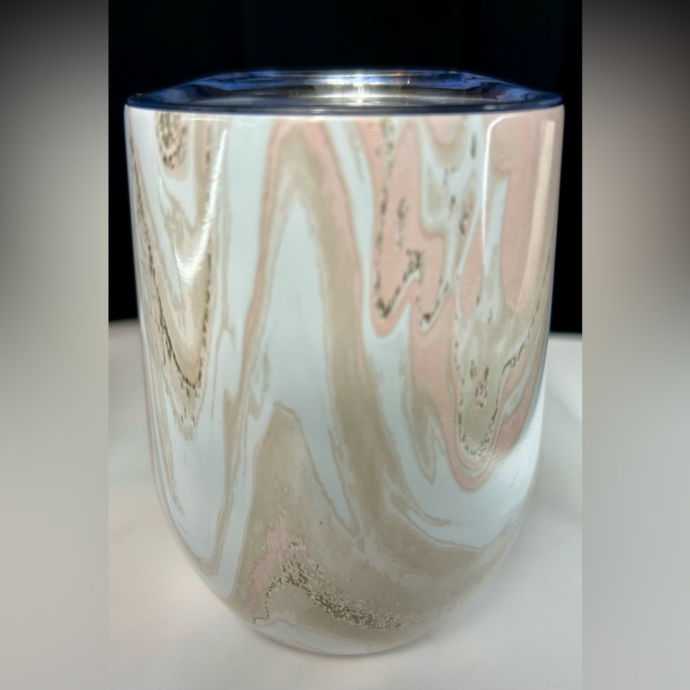 Core 12oz Stainless Steele Marbled Iridescent Wine Tumbler Lid BPA Lead Free New